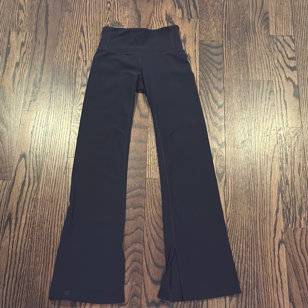 Athleta Women’s Black Flared Yoga Leggings with Slit XXS